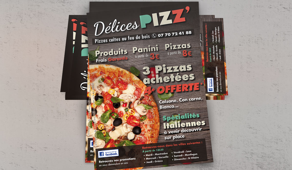 Flyers Pour Camion Pizza Delices Pizz