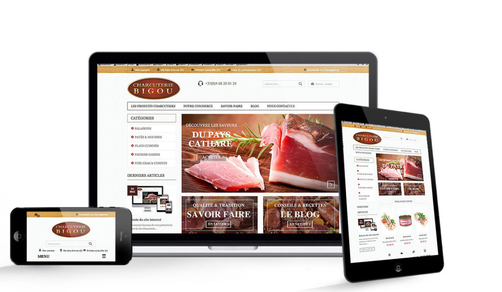 site e-commerce charcuterie bigou