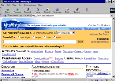 Altavista-1999 Web 1.0